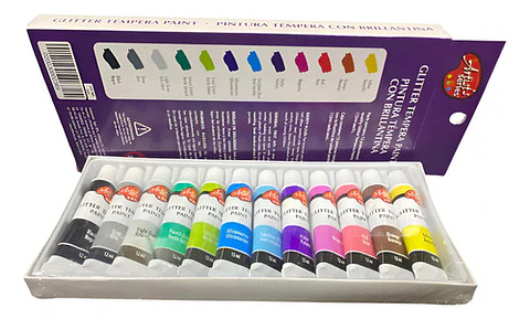 Paleta De Pintura 12 Pcs Oleos Con Brillantinas