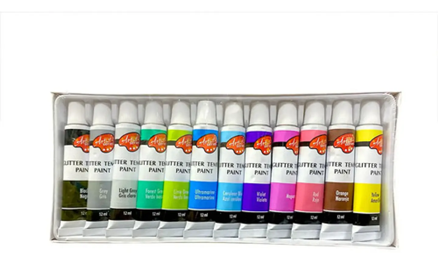 Paleta De Pintura 12 Pcs Oleos Con Brillantinas 2
