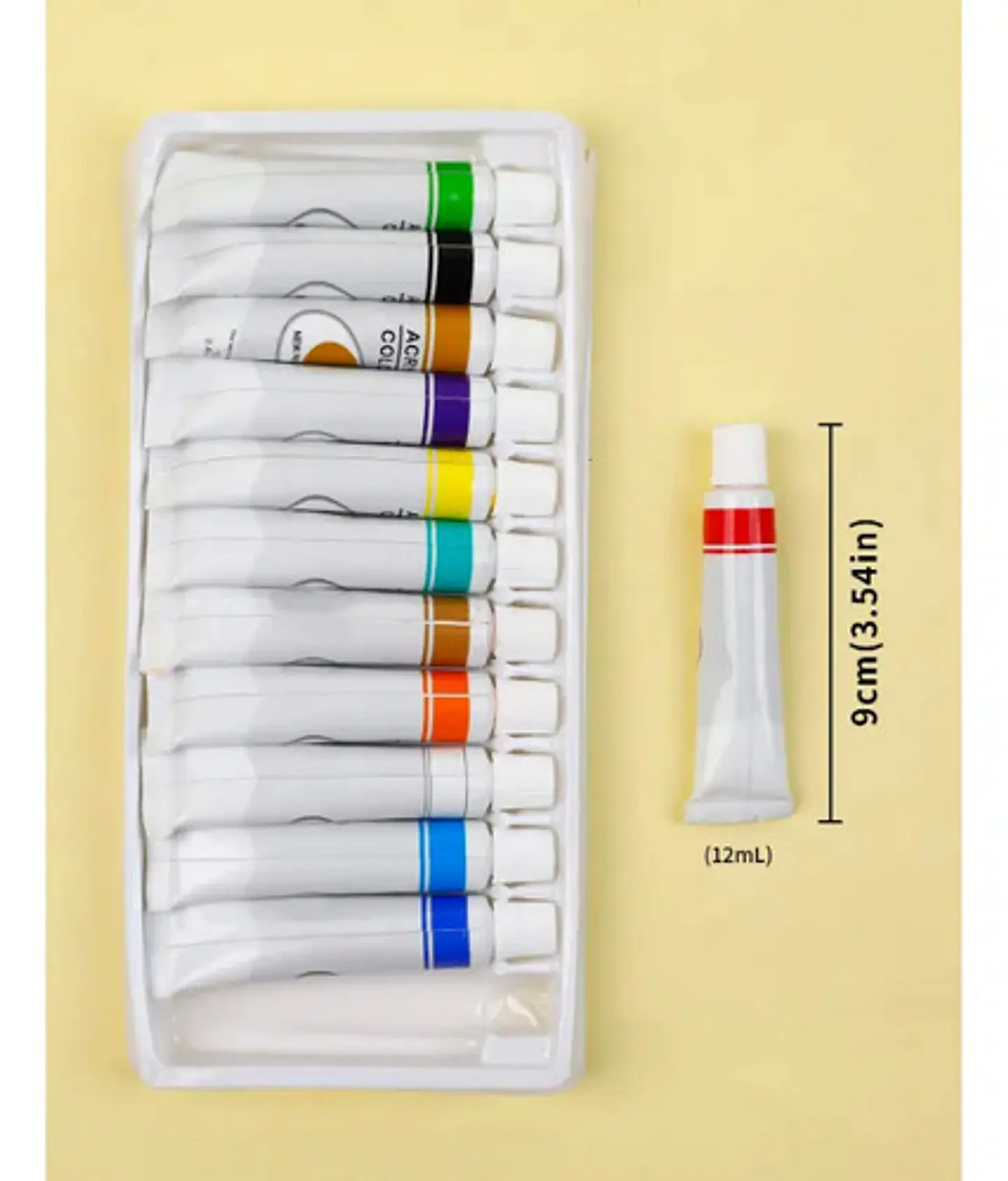 Paleta De Pintura 12 Pcs Oleos Con Brillantinas 3