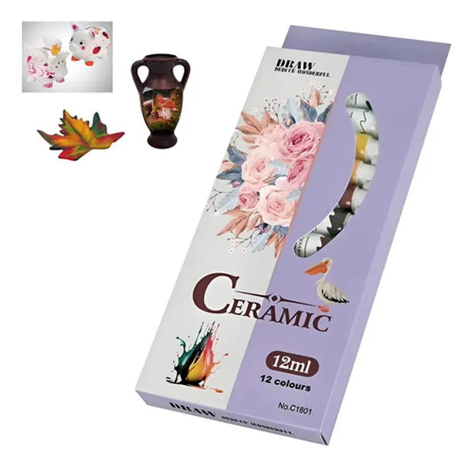 Paleta De Pintura 12 Pcs Oleos Para Ceramica,acuarela 1