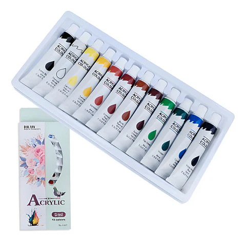 Paleta De Pintura 12 Pcs Oleos Acrilicos