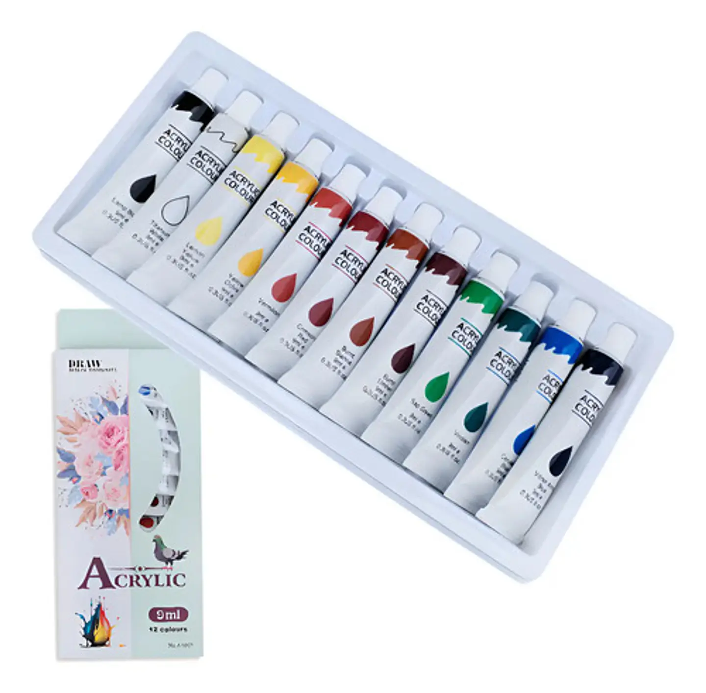 Paleta De Pintura 12 Pcs Oleos Acrilicos 1