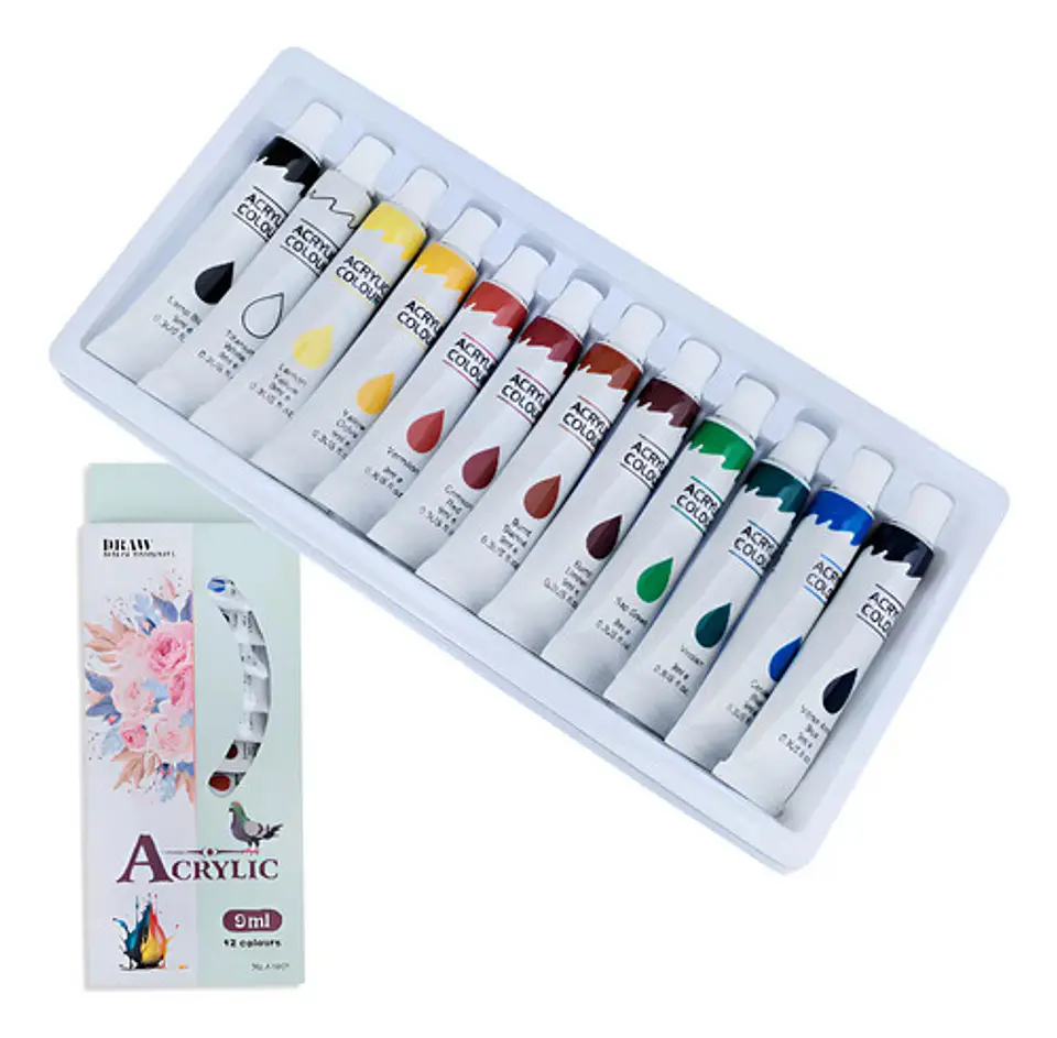 Paleta De Pintura 12 Pcs Oleos Acrilicos 1