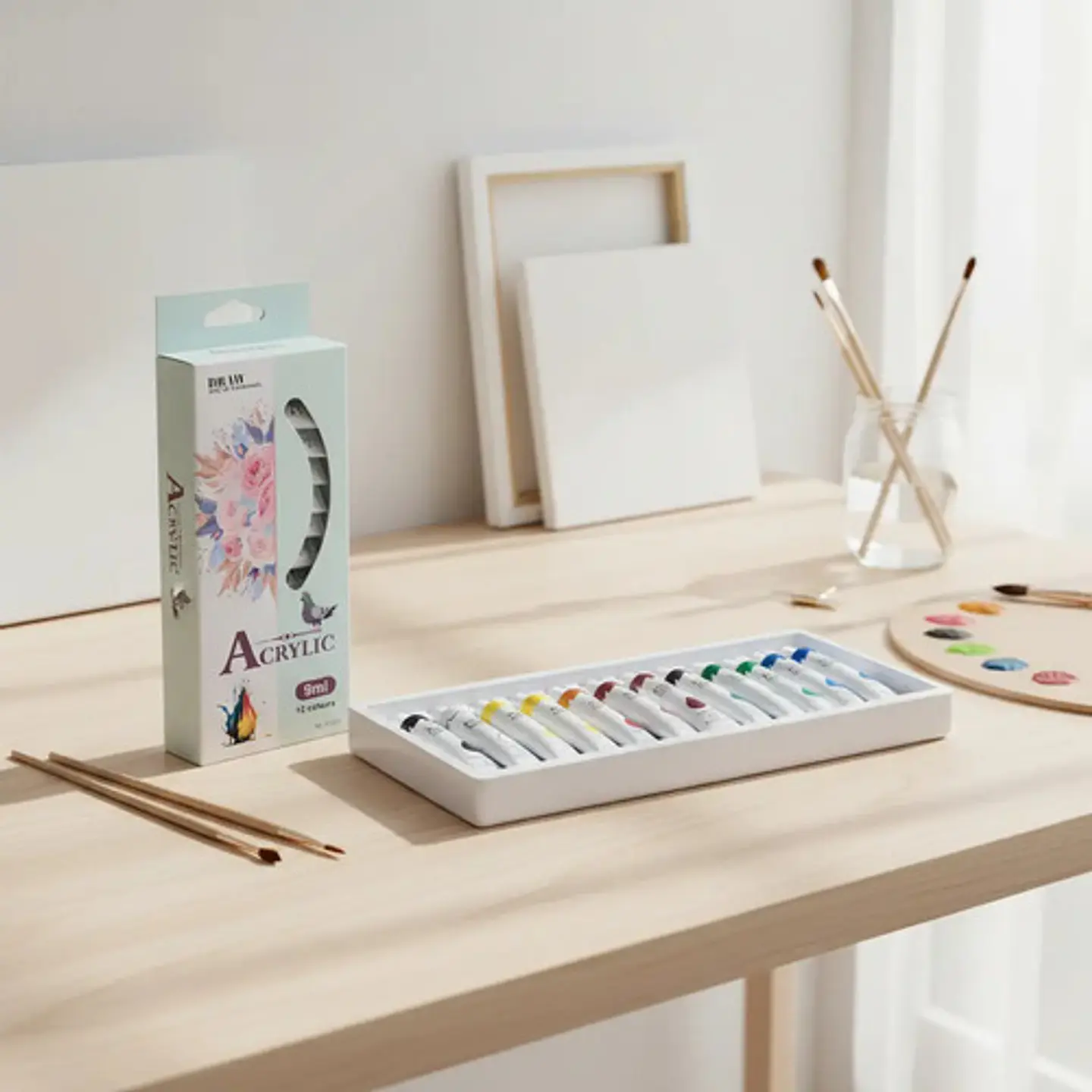 Paleta De Pintura 12 Pcs Oleos Acrilicos 2