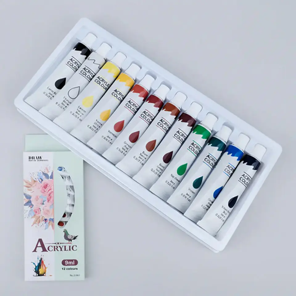 Paleta De Pintura 12 Pcs Oleos Acrilicos 6