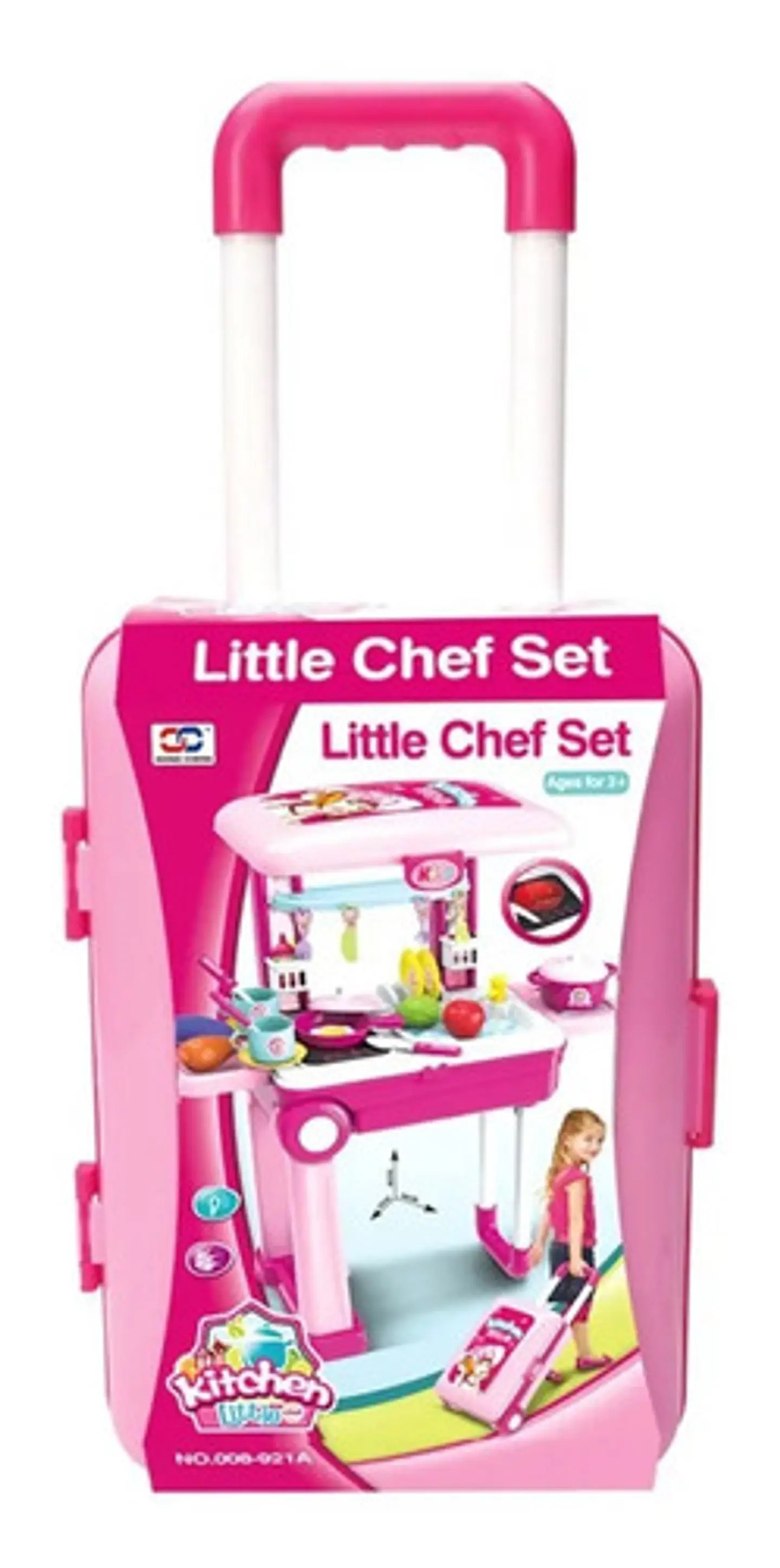 Set Cocina Maletín Little Chef Modelo 008-926a Rosado 27 Accesorios Portátil Rosado / 008-921a 2