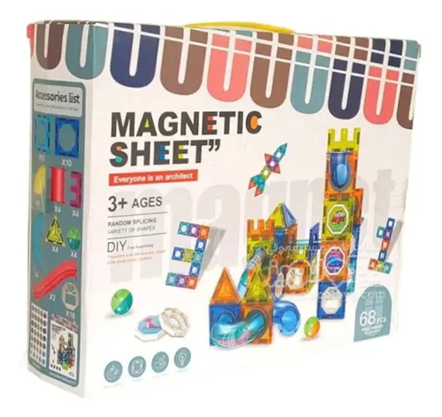 Armatodo Mágnetico, Juego Didactico 64 Pcs Laberinto Canicas 2