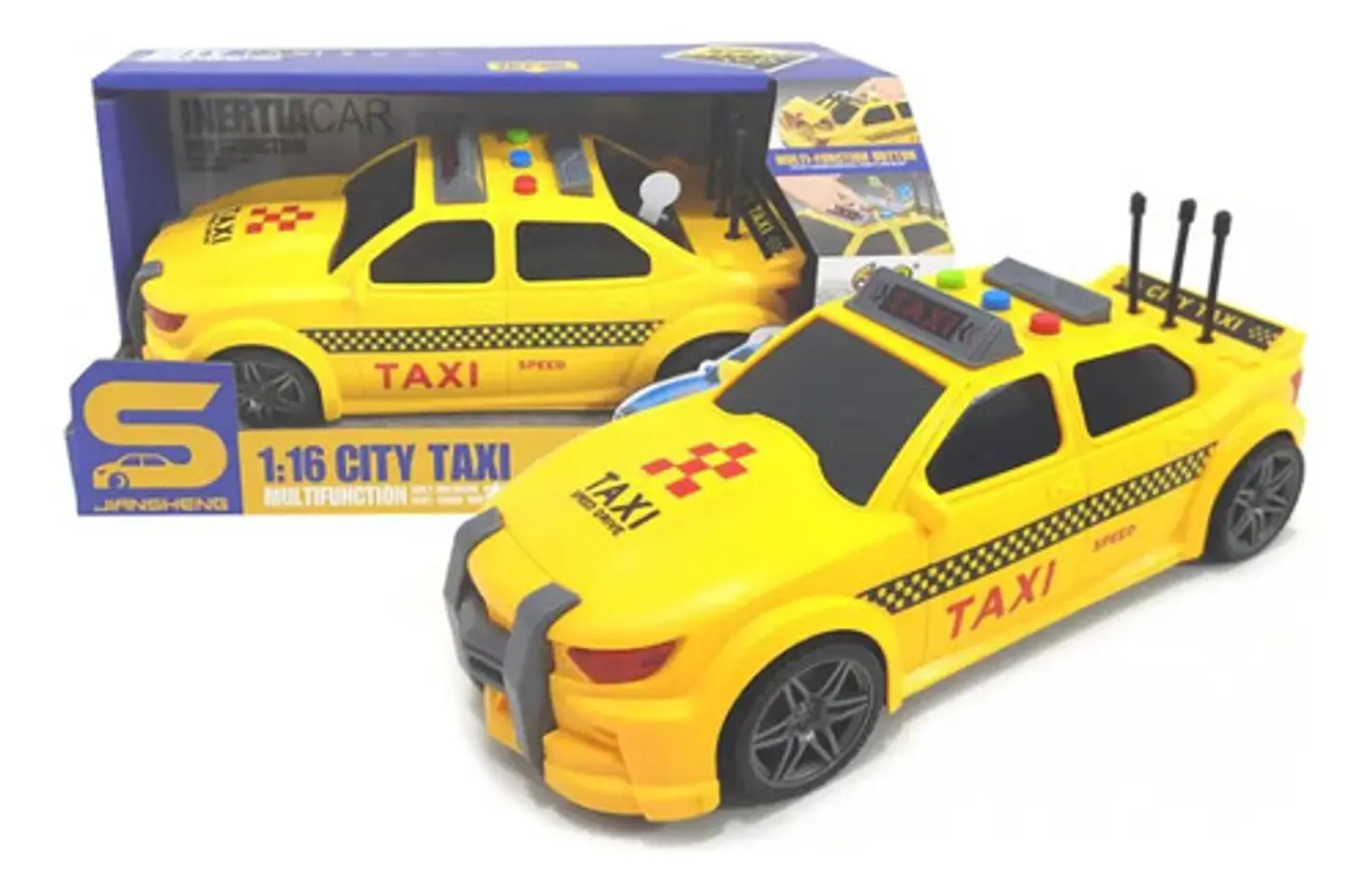 Carro Vehículo Taxi Con Luz Y Sonido Juguete Niños 3
