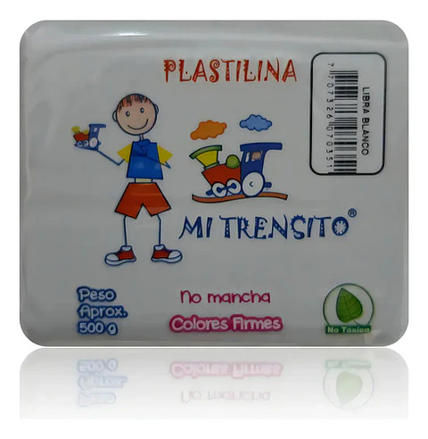 Plastilina Libra 500g Und Cafe, Blanco, Azul, Amarillo Color Blanco