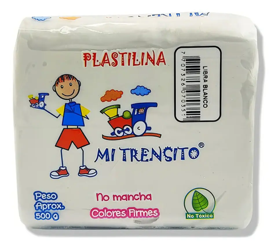 Plastilina Libra 500g Und Cafe, Blanco, Azul, Amarillo Color Blanco 2