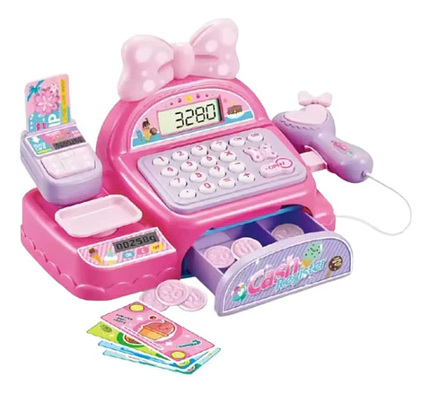 Hermosa Caja Registradora Para Niñas Con Moño Sonidos 35562