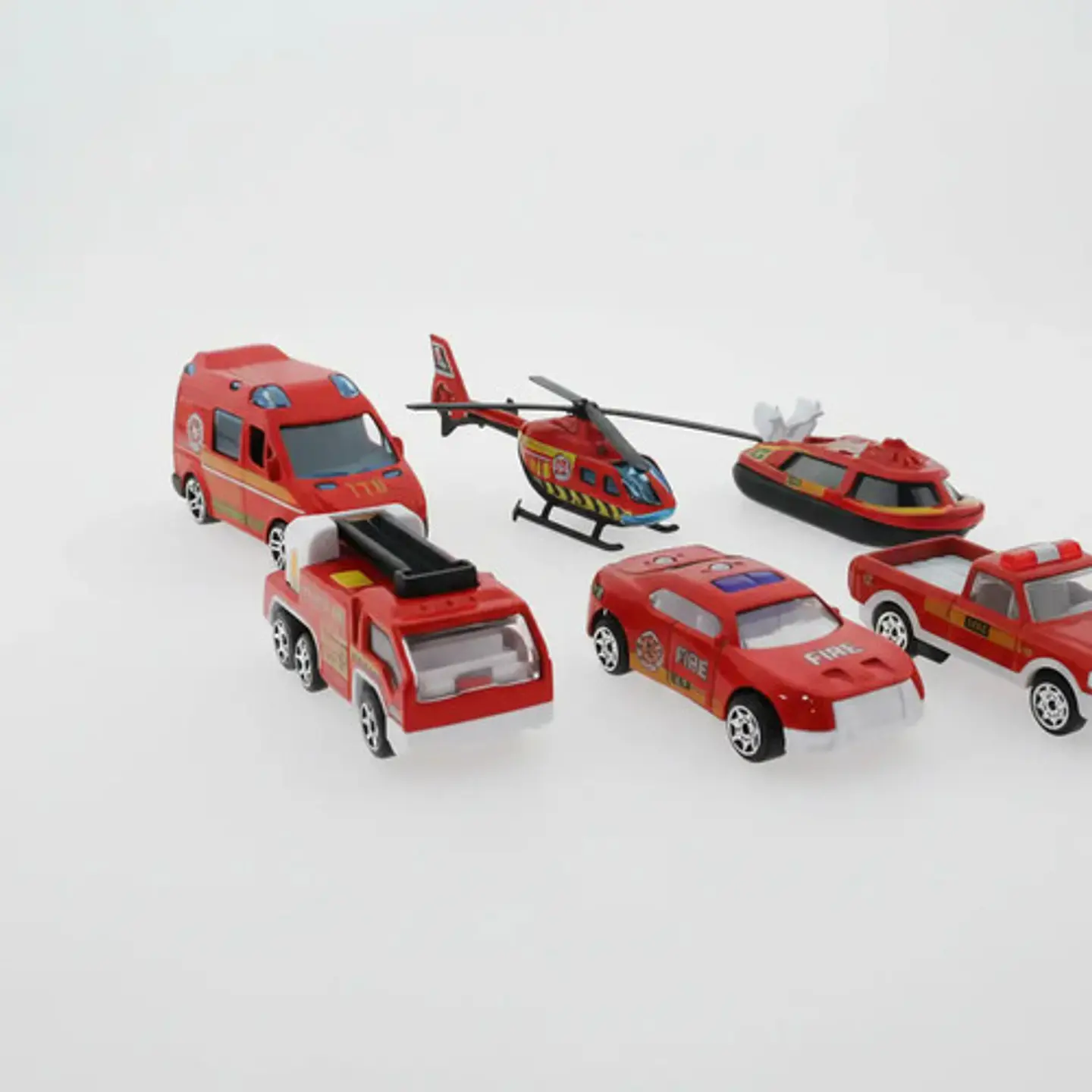 Six Xix Zero Carros Rescate Aleación Pack 13 Unidades Escala 1:64 Rojo 3