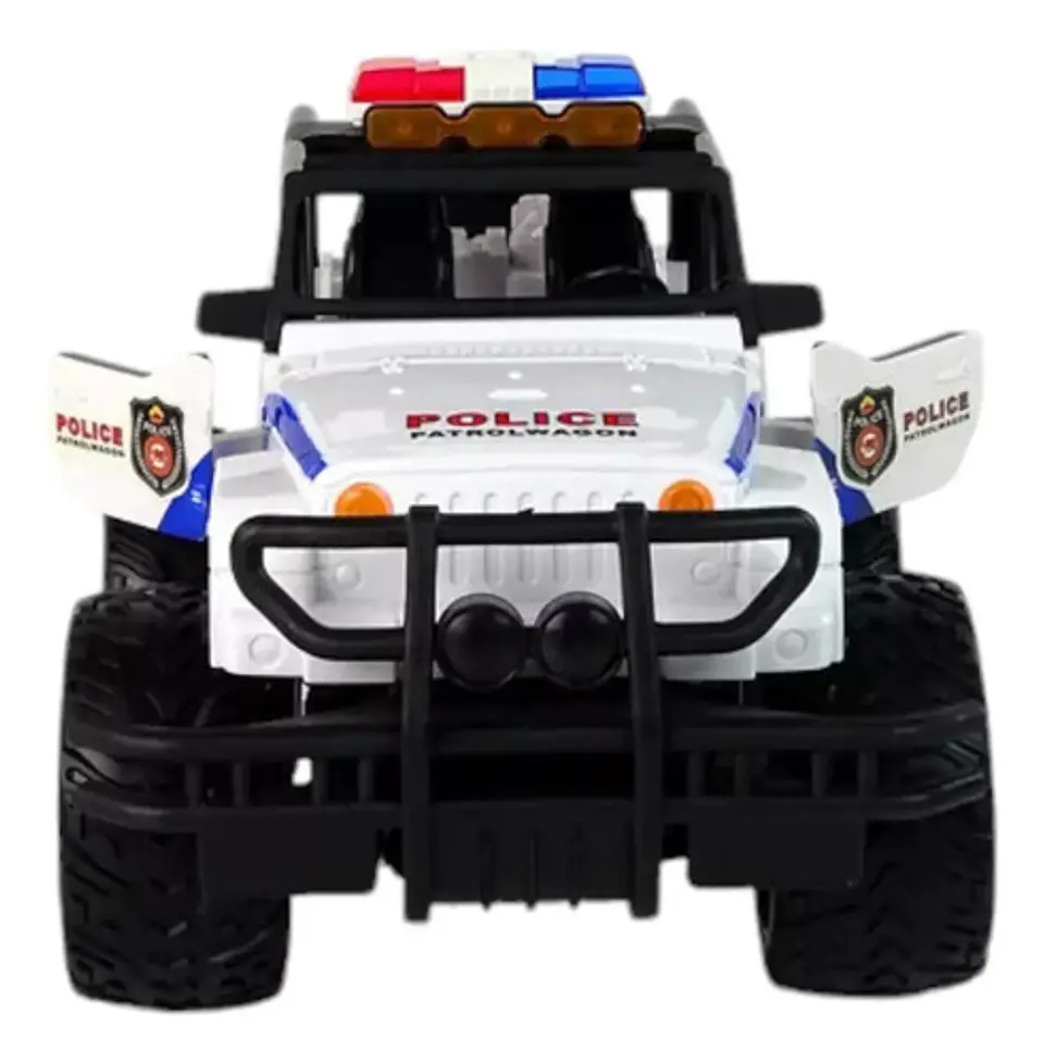 Auto Control Remoto Policía Keep Law Escala 1:20 Blanco Luces Led 4