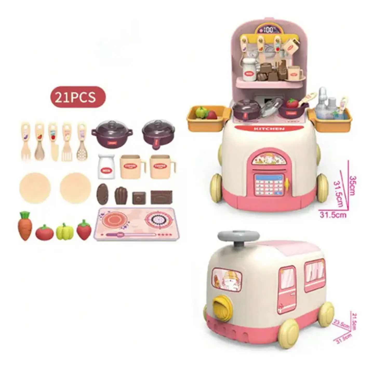 Carrito 2 En 1 Juguete  Tienda De Mascotas/cocina Intantil 12
