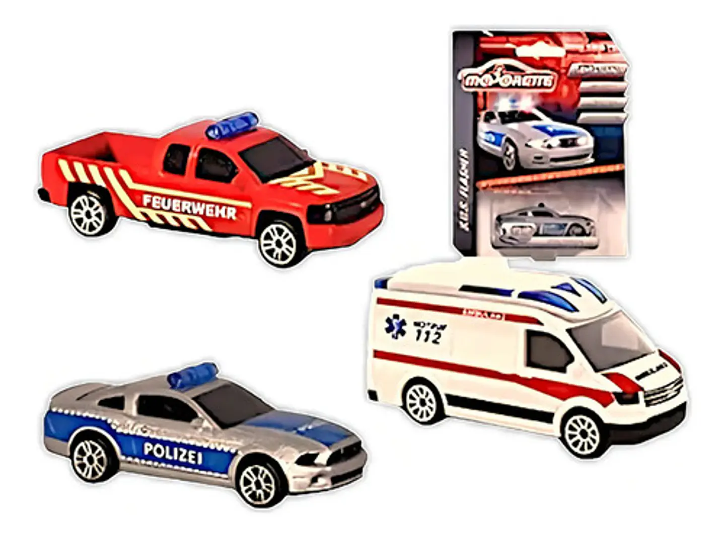 Colección Carros Majorette Sos Policía Bomberos Ambulancia 1
