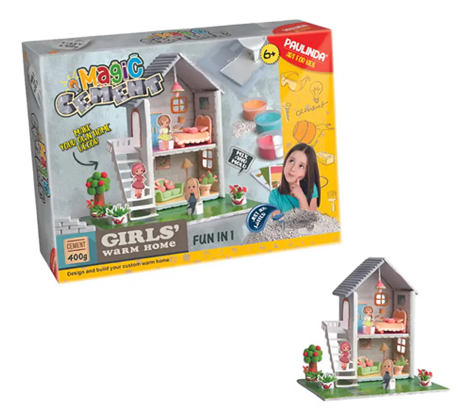 Cemento Mágico Para Casa De Muñecas Paulinda Dulce Hogar, Kit De Manualidades Para Niños 6+ Blanco 3