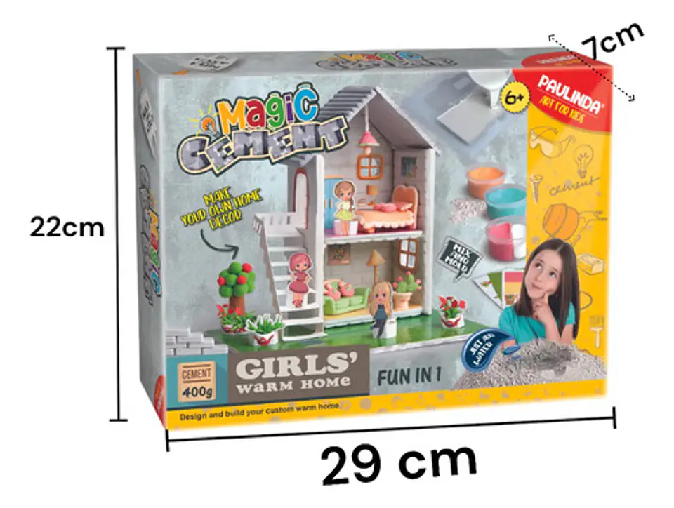 Cemento Mágico Para Casa De Muñecas Paulinda Dulce Hogar, Kit De Manualidades Para Niños 6+ Blanco 6