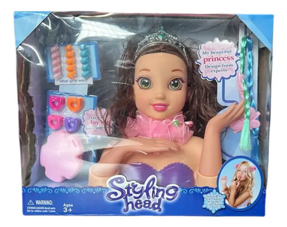 Cabeza De Práctica Styling Head Princess Color Rosa Princesa 1