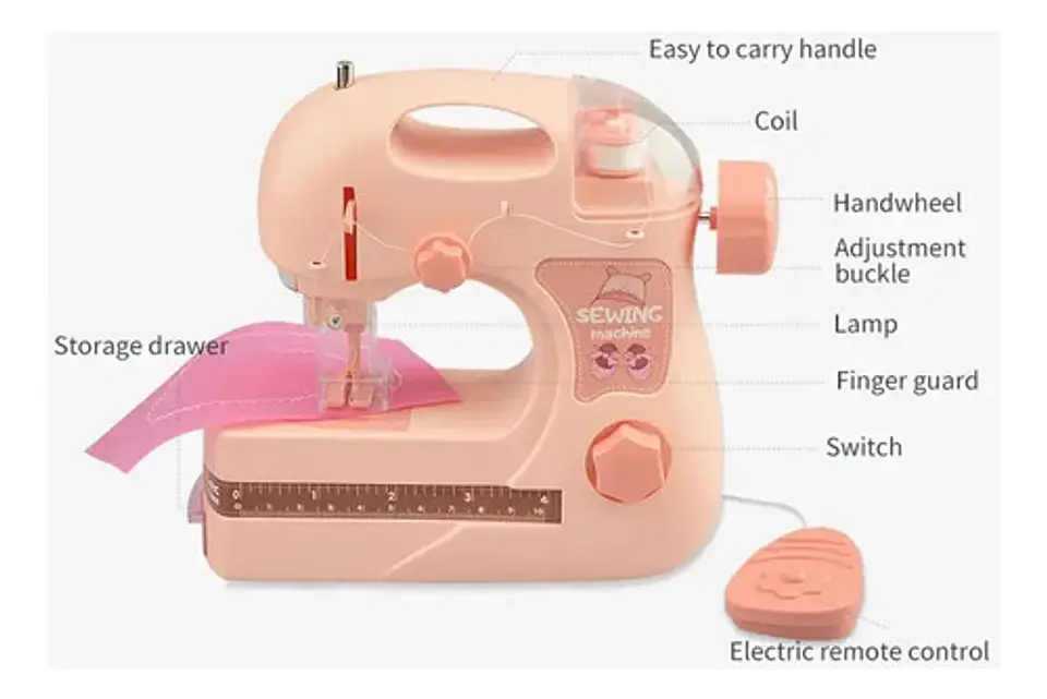 Juguete Niñas Mini Maquina De Coser Kit De Costura 7