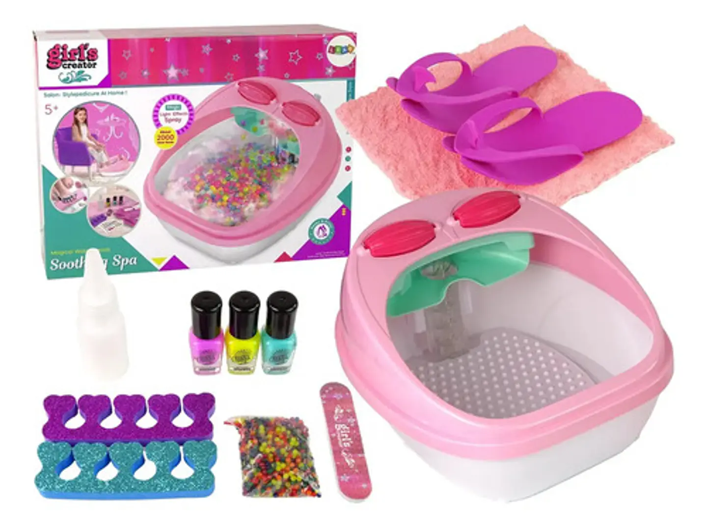 Set Spa Pies Masaje Pedicure Hidrogel Luces Burbujas Girls Creator 1