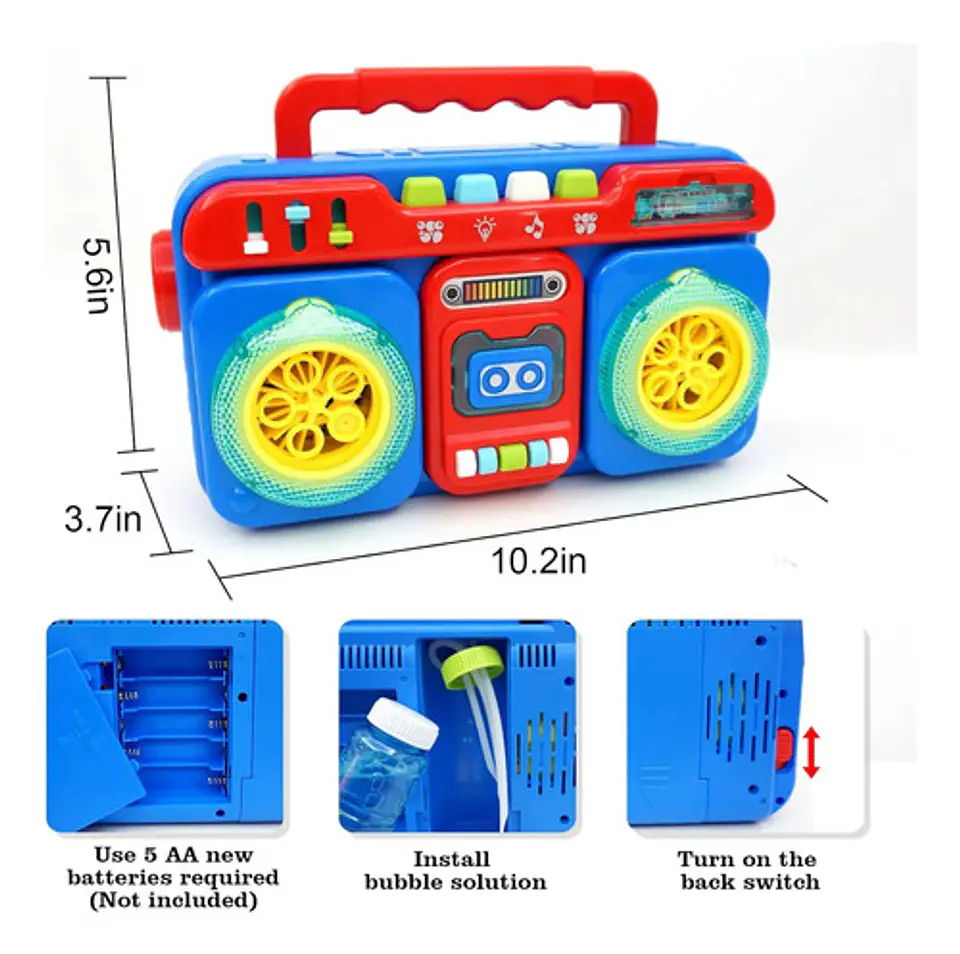 Grabadora Burbujero Sonido Luces Burbujas Maquina Burbujas 5