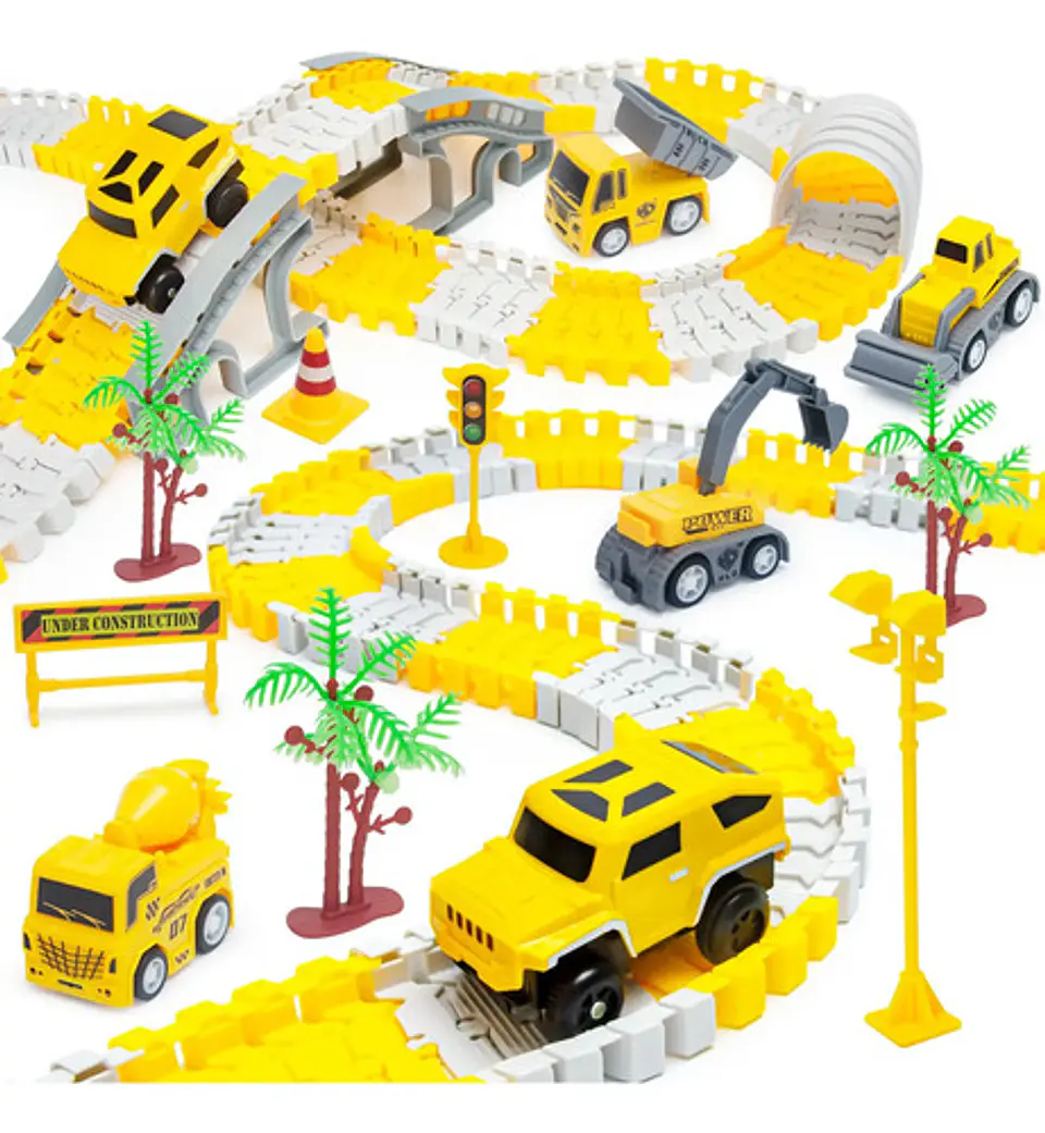 Pista Carros De Construcción  Fire Rail Car 120 Pcs Ref A4-4 2
