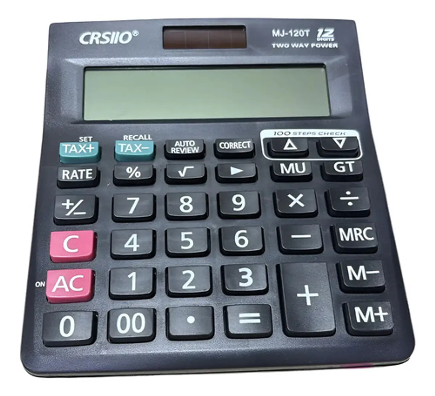 Calculadora Básica Crs Mj-120t 12 Dígitos Negro Solar Y Batería 1