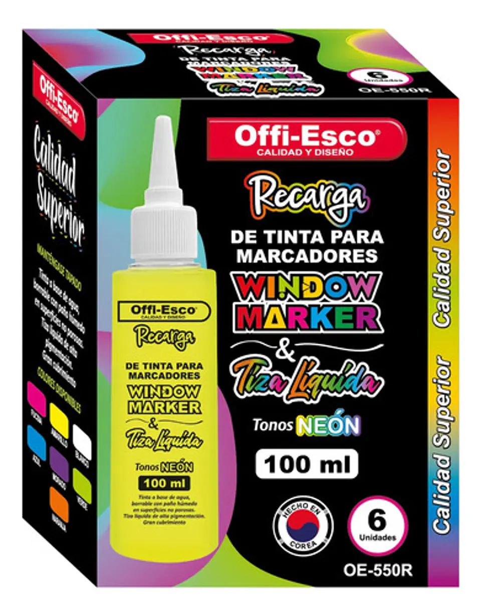 Tinta Para Marcador De Vidrio Window 100ml Color Verde 2