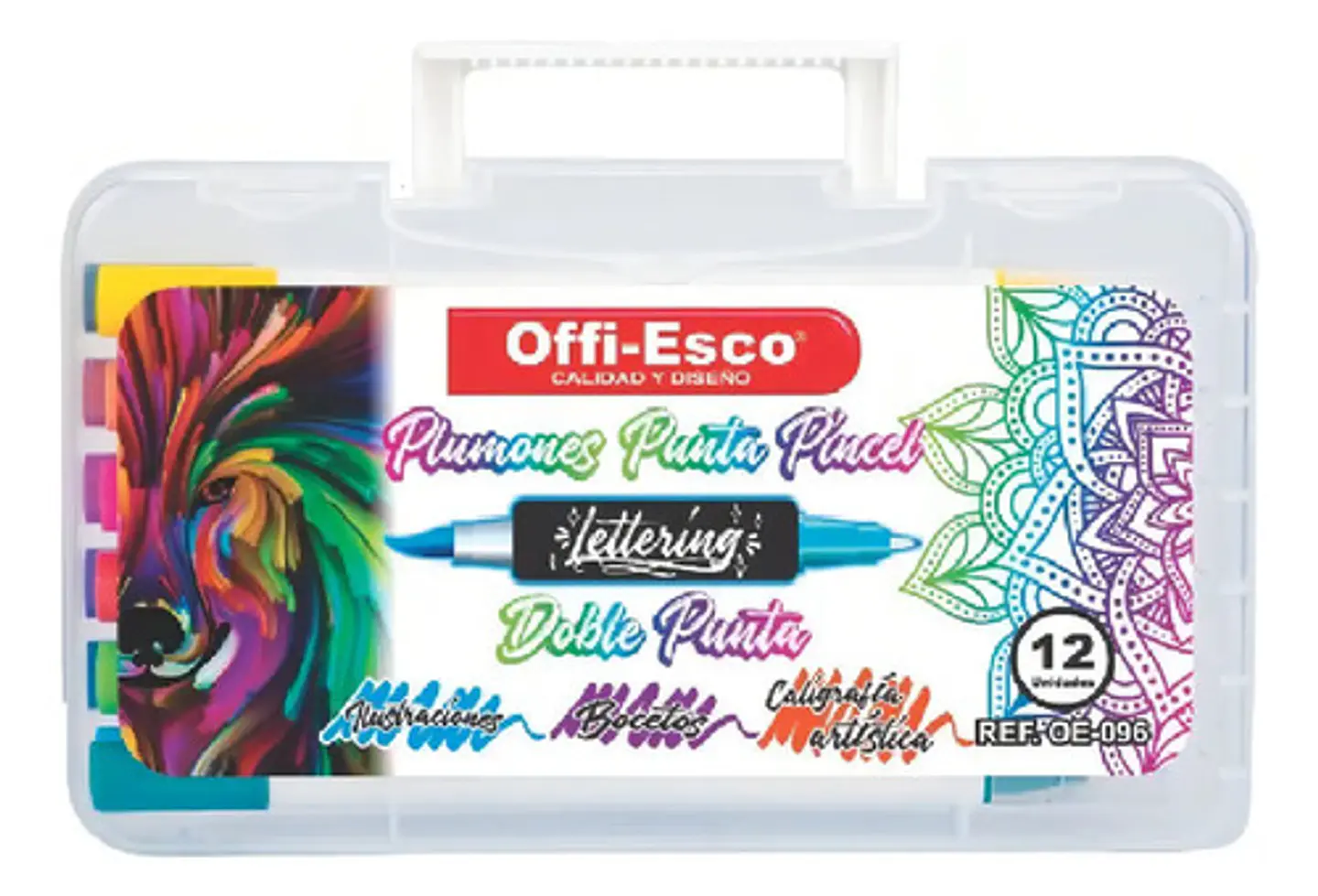 Plumones Doble Punta Pincel Offiesco Alcohol X12 Lettering Papel 3