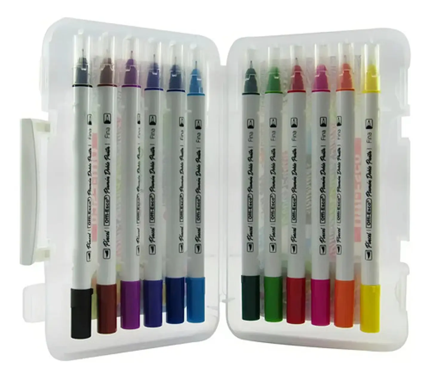 Plumones Doble Punta Pincel Offiesco Alcohol X12 Lettering Papel 7