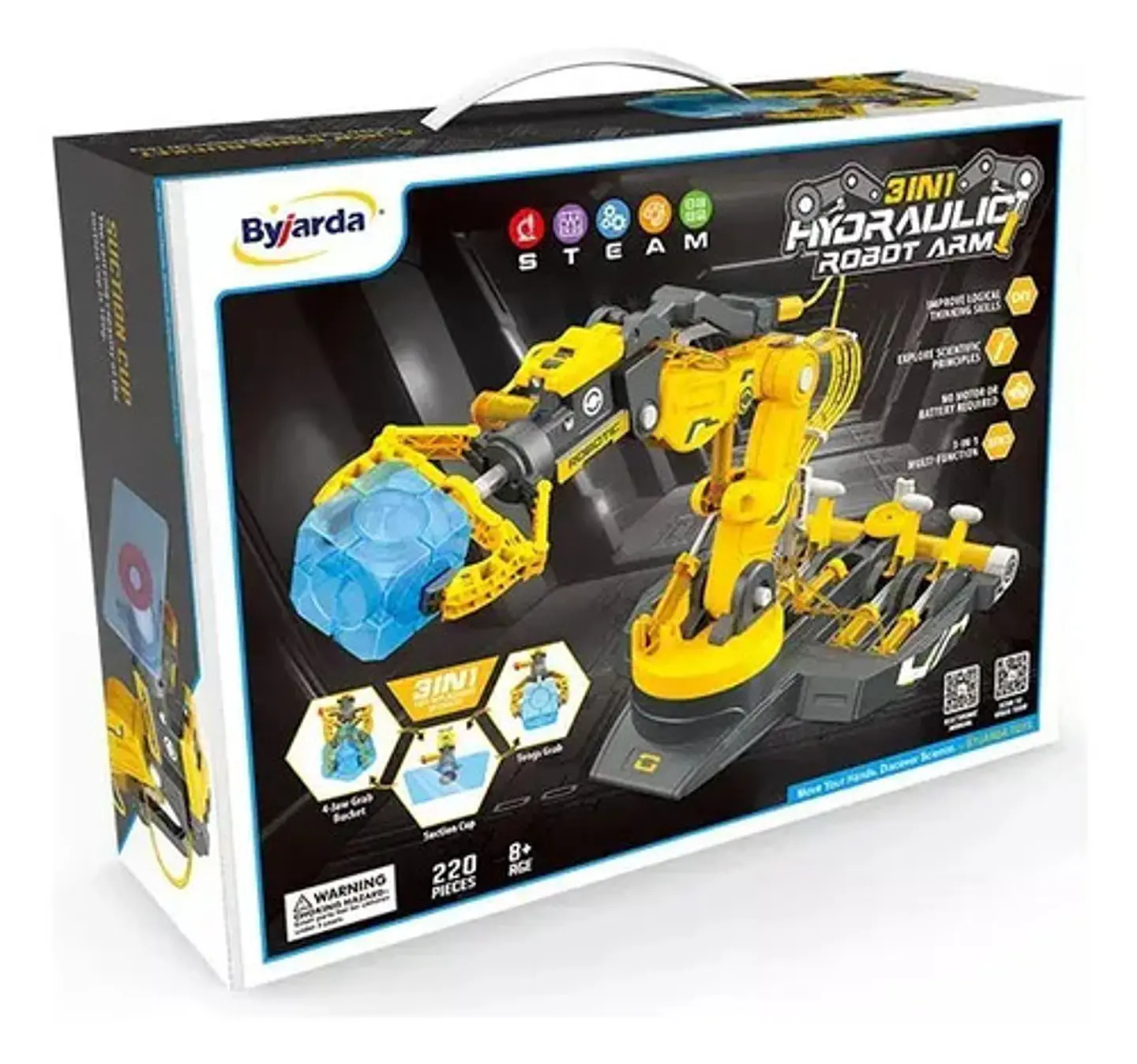 Kit Brazo Robótico Hidráulico Steam Robotica Mano Montaje Ex 3