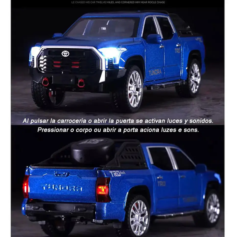 Toyota Tundra Trd Pro Miniatura Metal Coche Con Luz Y Sonido 4