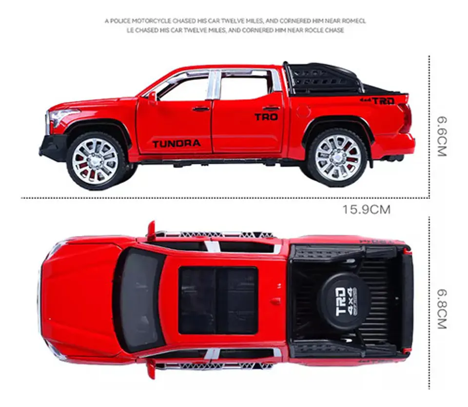 Toyota Tundra Trd Pro Miniatura Metal Coche Con Luz Y Sonido 11