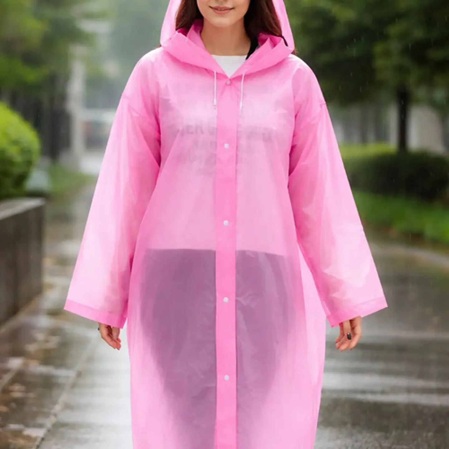 Capa De Lluvia  Impermeable Adulto Chaqueta Transparente 9