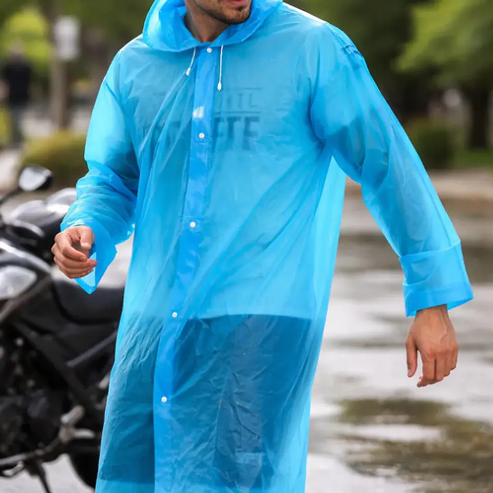 Capa De Lluvia  Impermeable Adulto Chaqueta Transparente 14