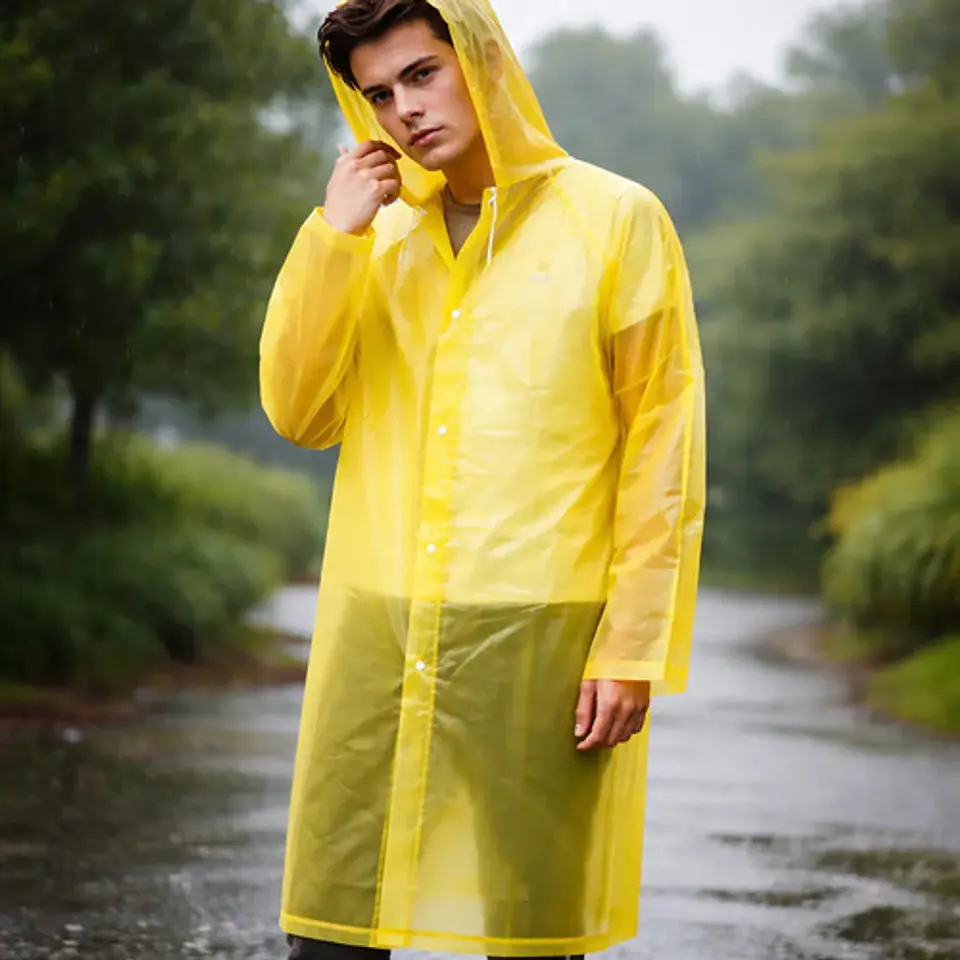 Capa De Lluvia  Impermeable Adulto Chaqueta Transparente 18