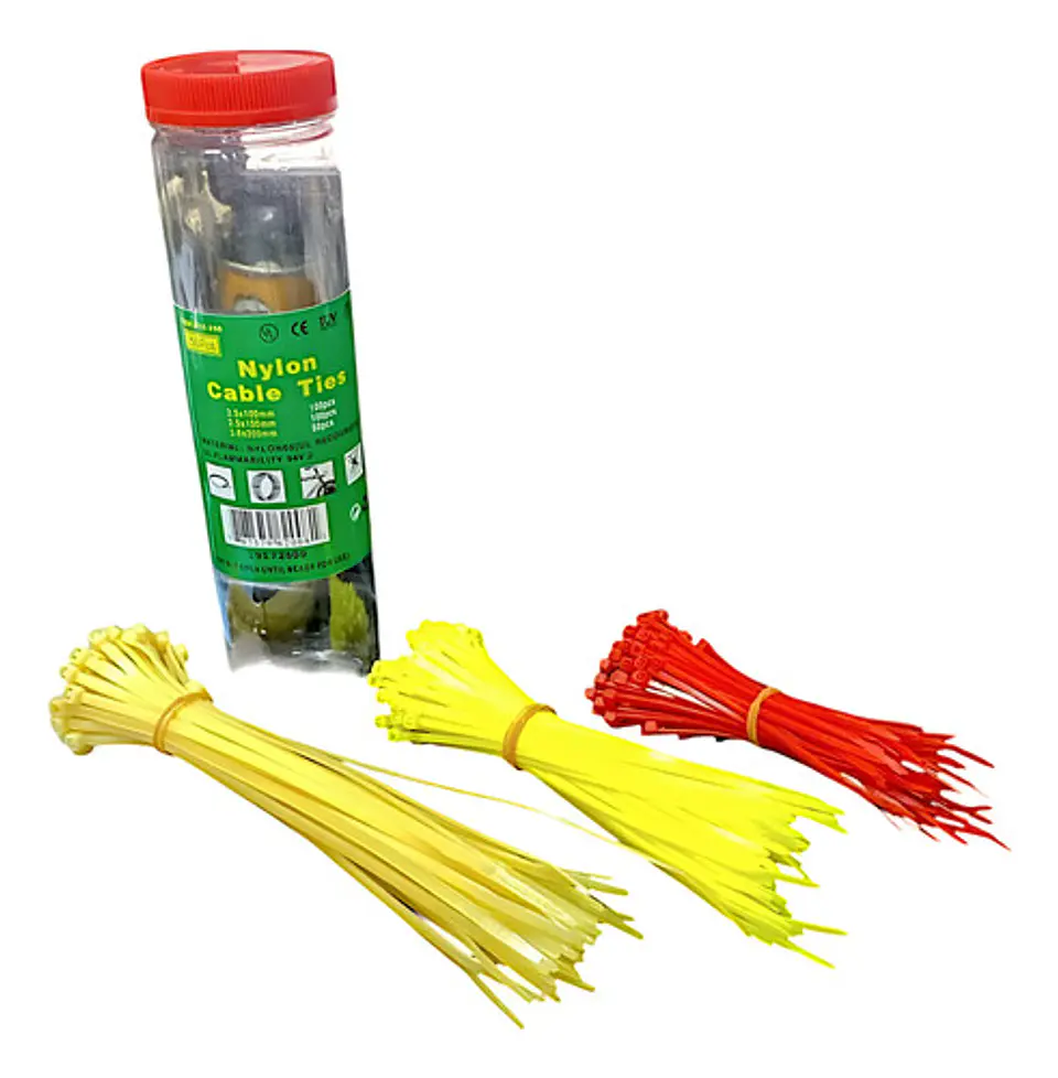 Sujeta Cables Plásticos Nilon Cable Tie B11-250 250pcs Colores 2