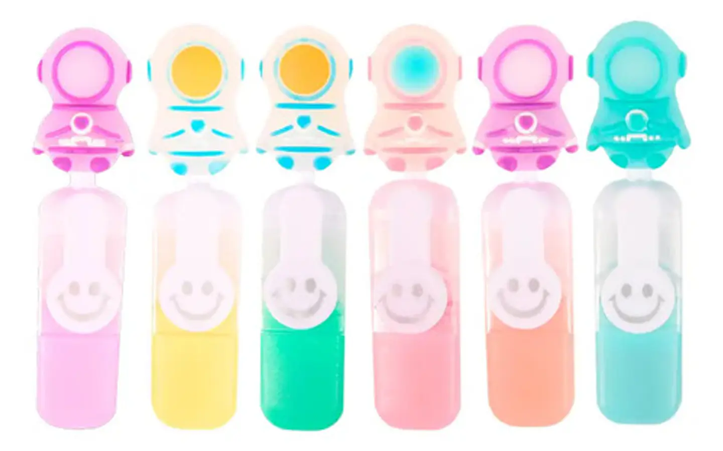Marcador Resaltador Infantil Astronauta Estuche X6 Sorpresas 5
