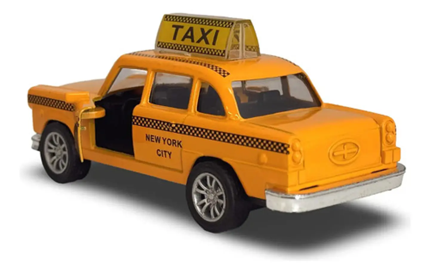 Taxi Amarillo De Nyc Con Acción De Retroceso, Juguete De Tax Amarillo Negro 5
