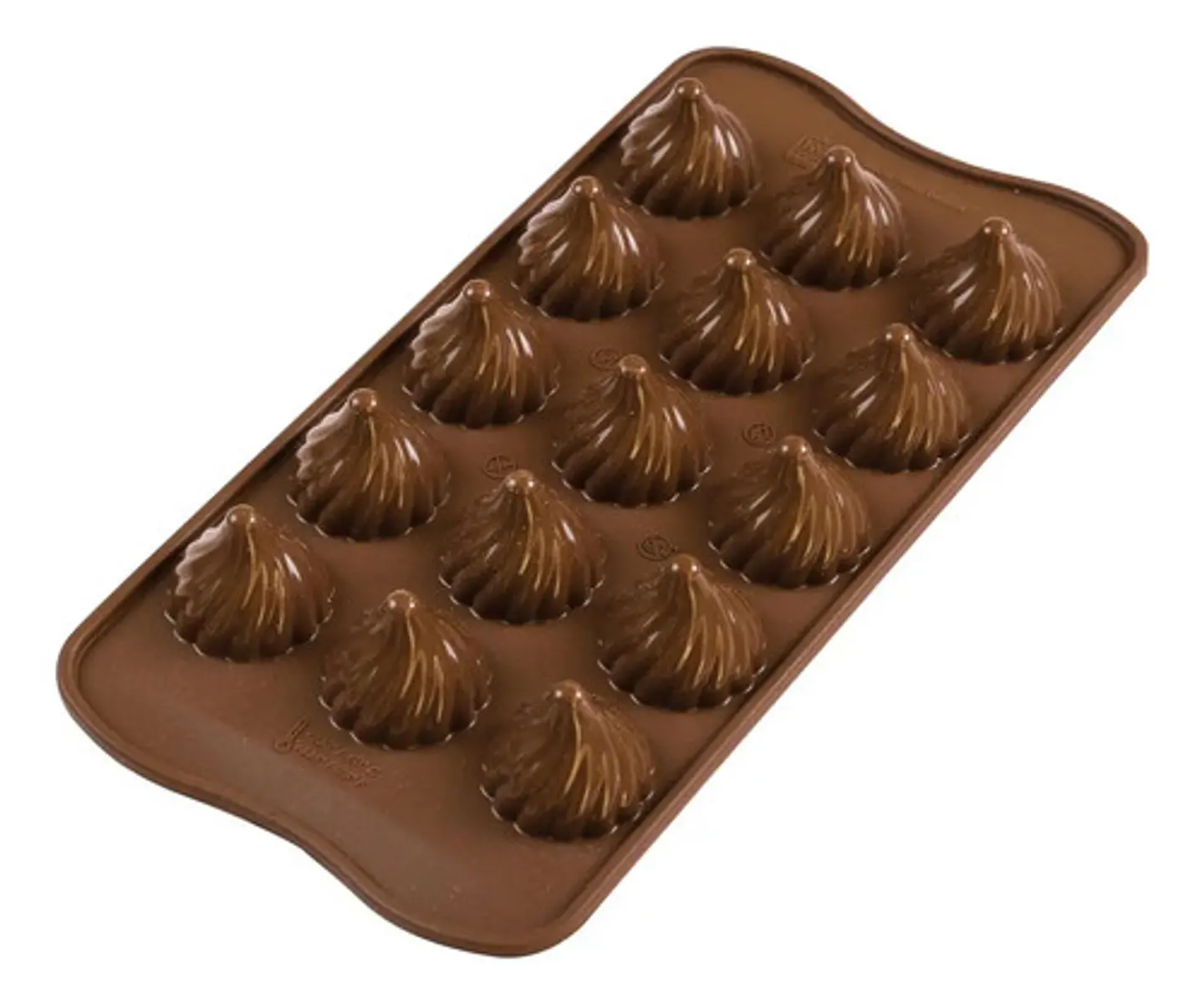 Molde De Silicona Macro Para Chocolates Y Gelatina Modak 15 Cavidades Marrón 1