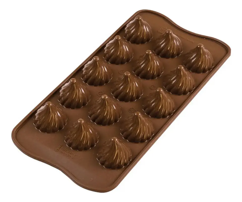 Molde De Silicona Macro Para Chocolates Y Gelatina Modak 15 Cavidades Marrón 1