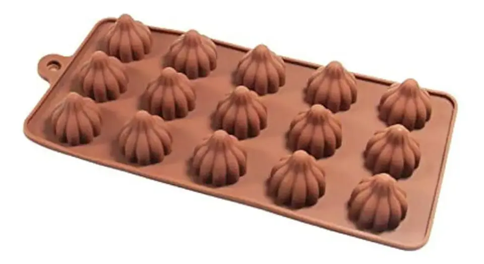 Molde De Silicona Macro Para Chocolates Y Gelatina Modak 15 Cavidades Marrón 2