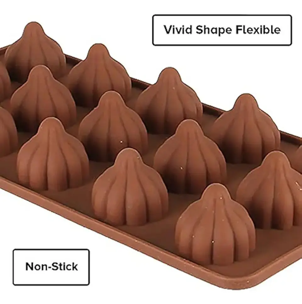 Molde De Silicona Macro Para Chocolates Y Gelatina Modak 15 Cavidades Marrón 4