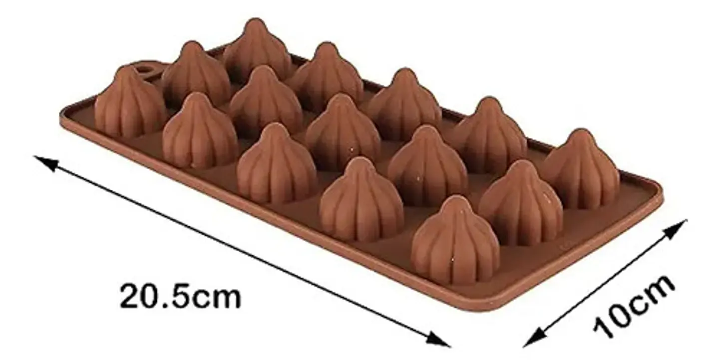 Molde De Silicona Macro Para Chocolates Y Gelatina Modak 15 Cavidades Marrón 5