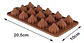 Molde De Silicona Macro Para Chocolates Y Gelatina Modak 15 Cavidades Marrón - Miniatura 5