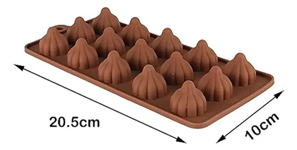 Molde De Silicona Macro Para Chocolates Y Gelatina Modak 15 Cavidades Marrón 5