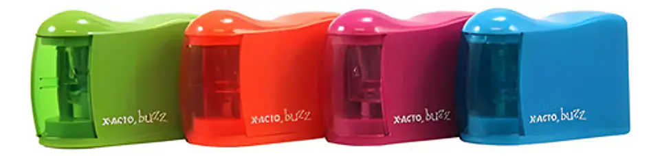 Sacapuntas Eléctrico X-acto Buzz Con Cuchilla De Acero Y Depósito Antideslizante Azul Acero 6