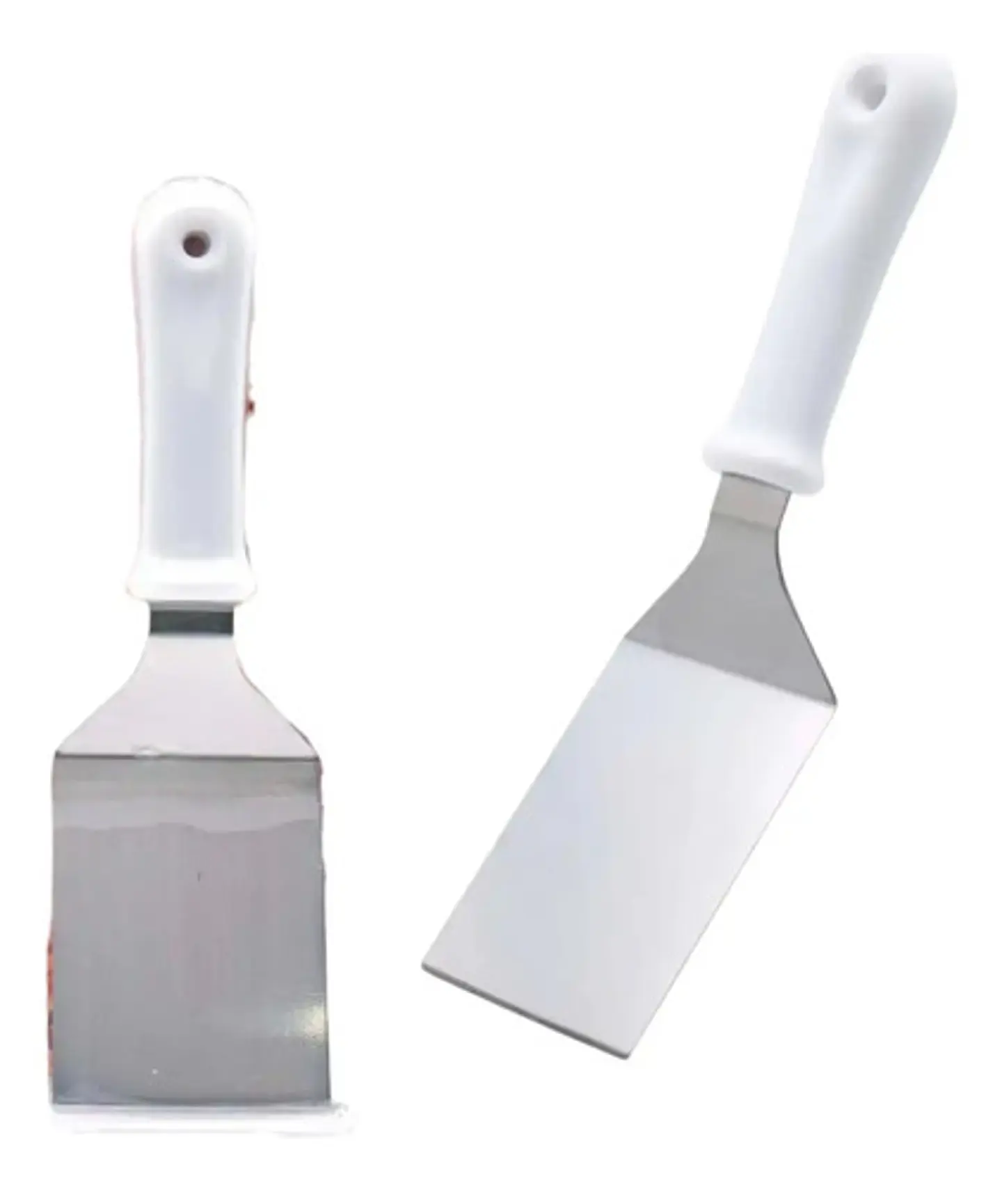 Espátula Hamburgesa Utensilio Cocina Curva Mango Plastico Madera 4