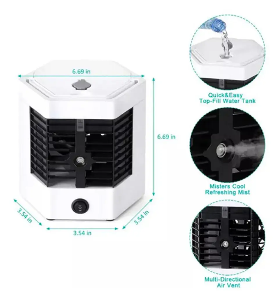 Aire Acondicionado Portátil 2 En 1 Arctic Air Artic Blanco Usb 110v 2