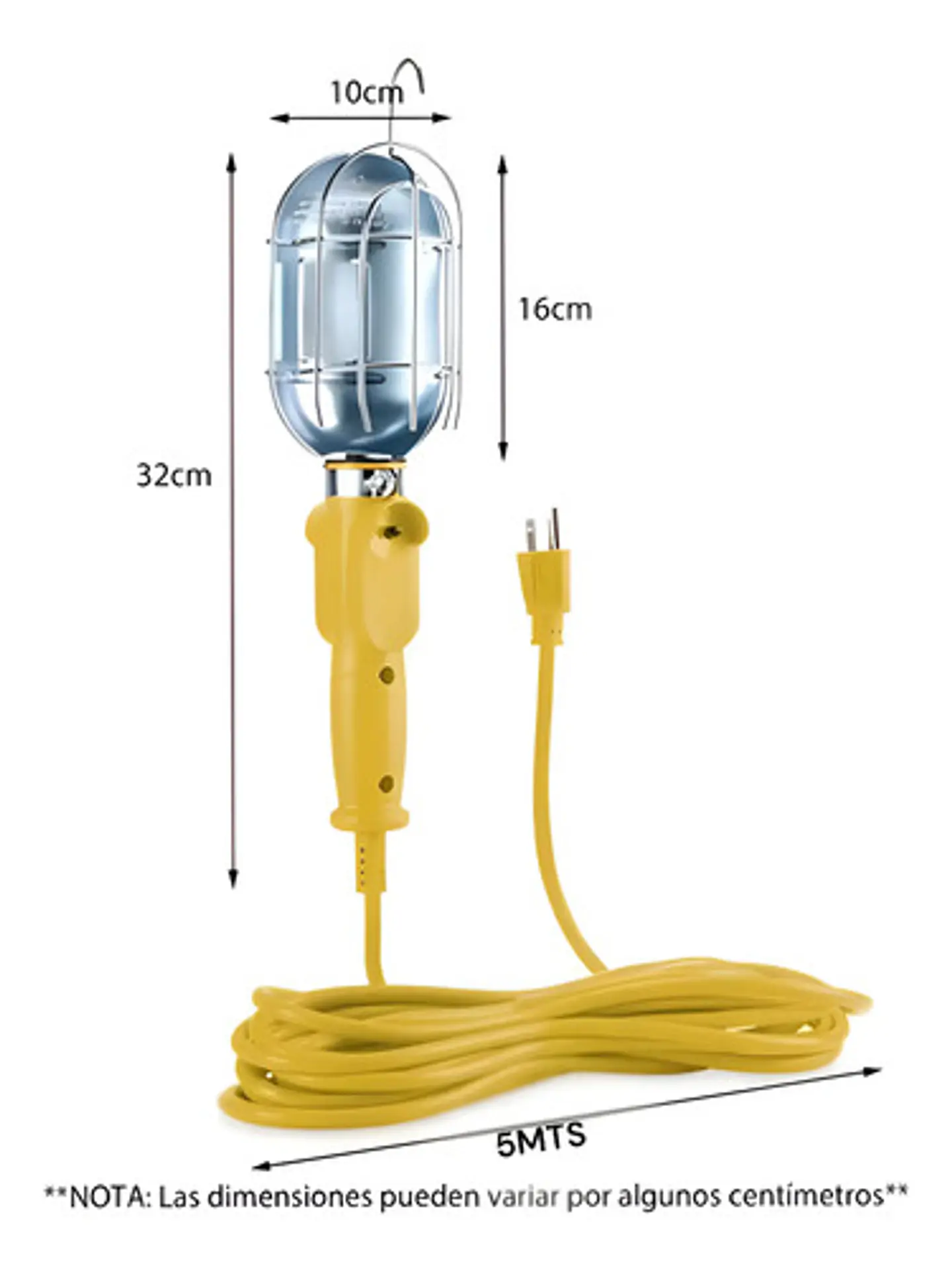 Extensión De Lampara Portatil Para Mecánica, Hogar X 5 Mtrs Color Amarillo 4